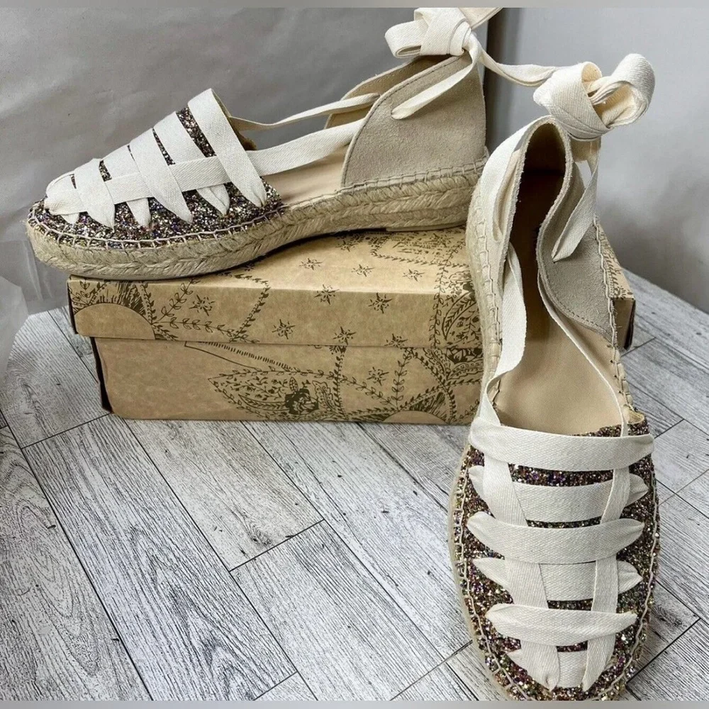 Women's Free People Heat Wave Wrap Ivory Espadrille size 8.5